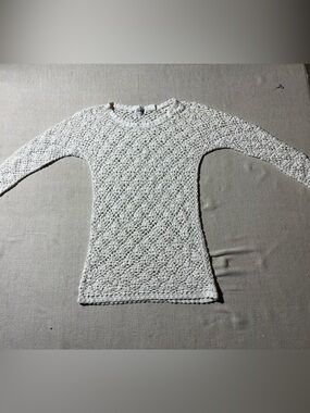 Vintage Sportsgirl Cotton Crochet Open-Knit Sweater